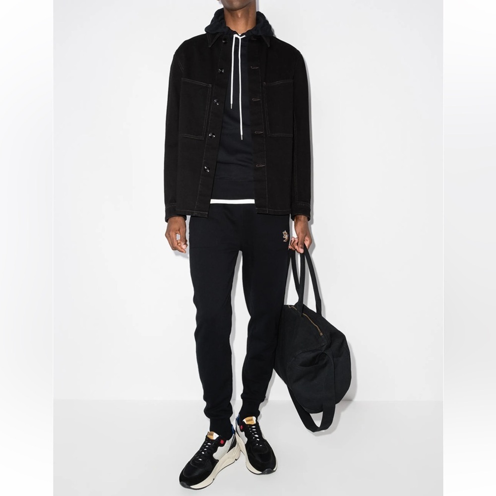 Maison Kitsuné Chillax Fox Dark Blue tapered track pants Size Small - Picture 3 of 13